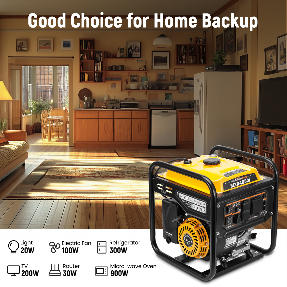 4850W Portable Inverter Generator Gas Powered Quiet for Home Backup Construction