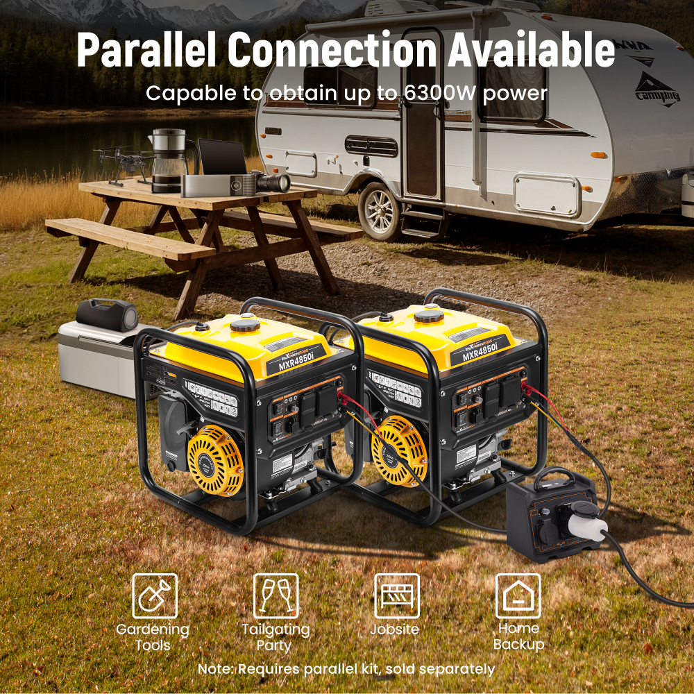 4850W Portable Inverter Generator Gas Powered Quiet for Home Backup Construction
