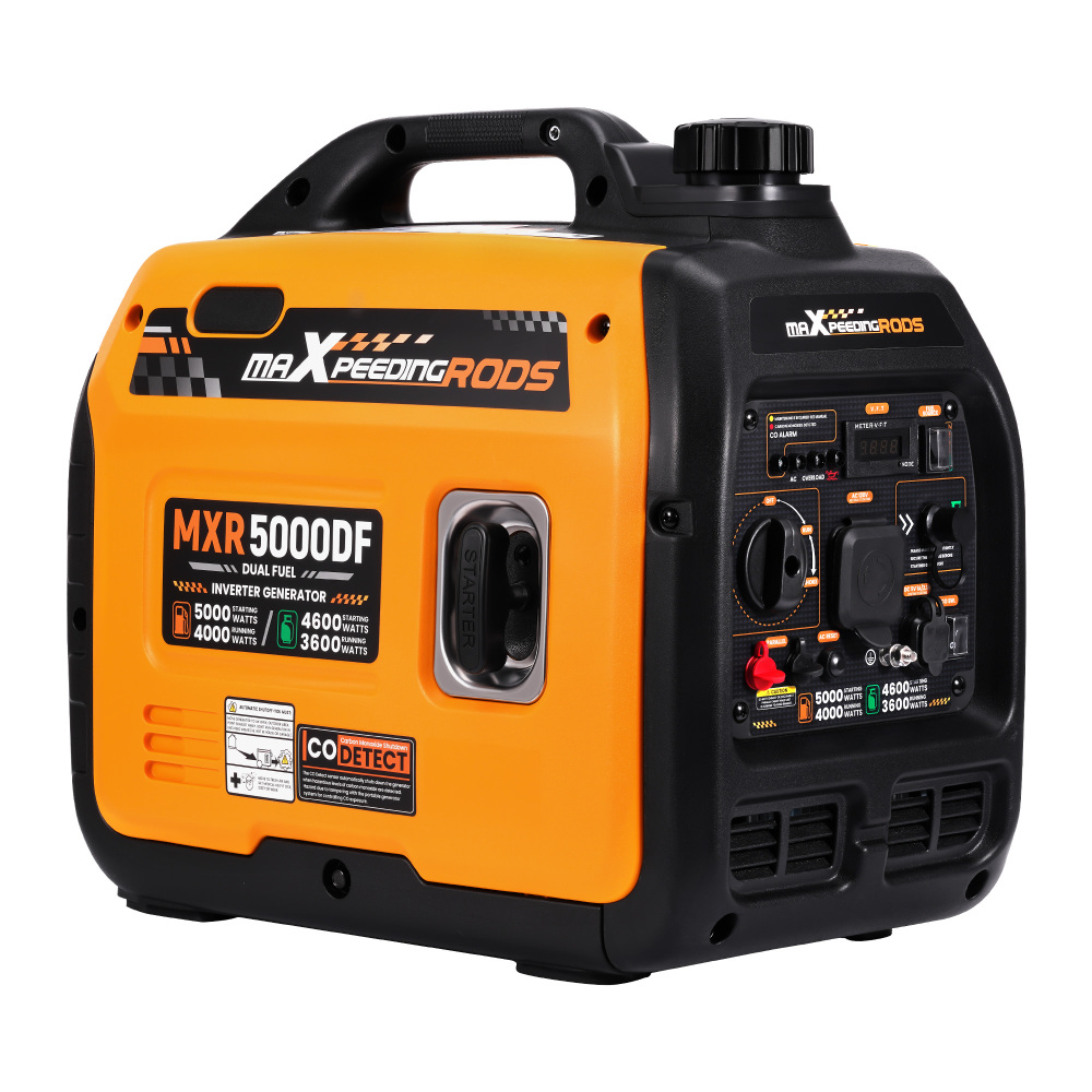 Dual Fuel Inverter Generator 5000W Portable Gasoline/LPG Generator Home Backup