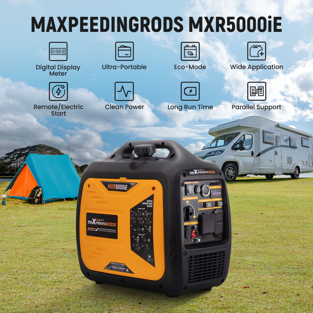 5KW Portable Inverter Generator Gas Powered Quiet for Camping RV Travel