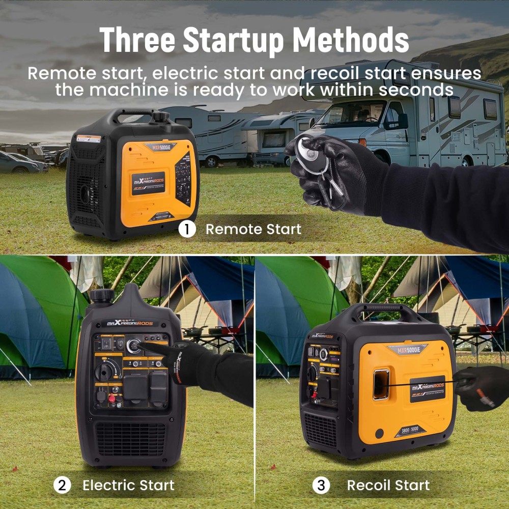 5KW Portable Inverter Generator Gas Powered Quiet for Camping RV Travel