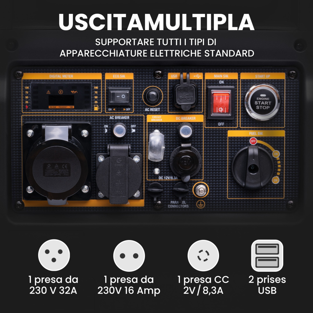 Generatore Di Corrente Portatile 5.5kw 5kw Alimentazione Domestica Di Riserva