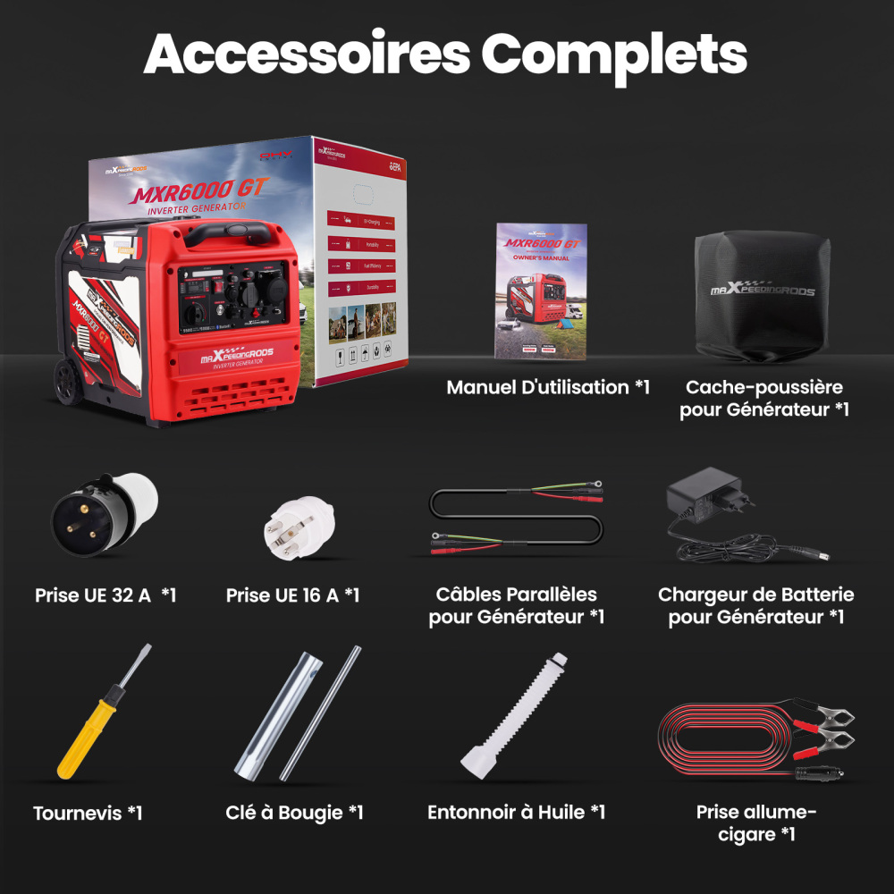 5.5KW Groupes électrogènes Inverter à essence 4 temps 230V Bluetooth for camping