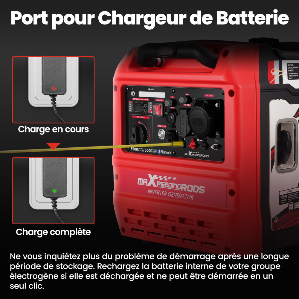 5.5KW Groupes électrogènes Inverter à essence 4 temps 230V Bluetooth for camping