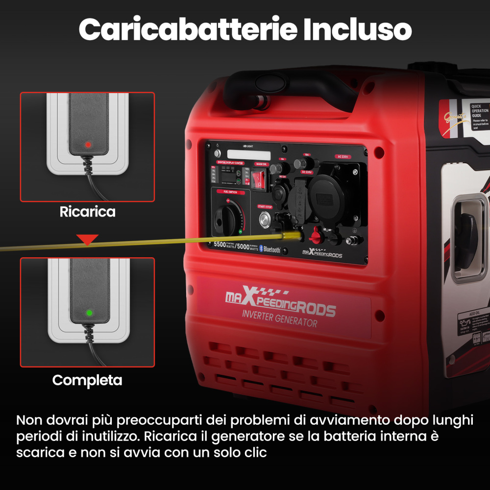 5.5KW Generatore Di Corrente Inverter Silenziato Avvio APP Backup Domestico