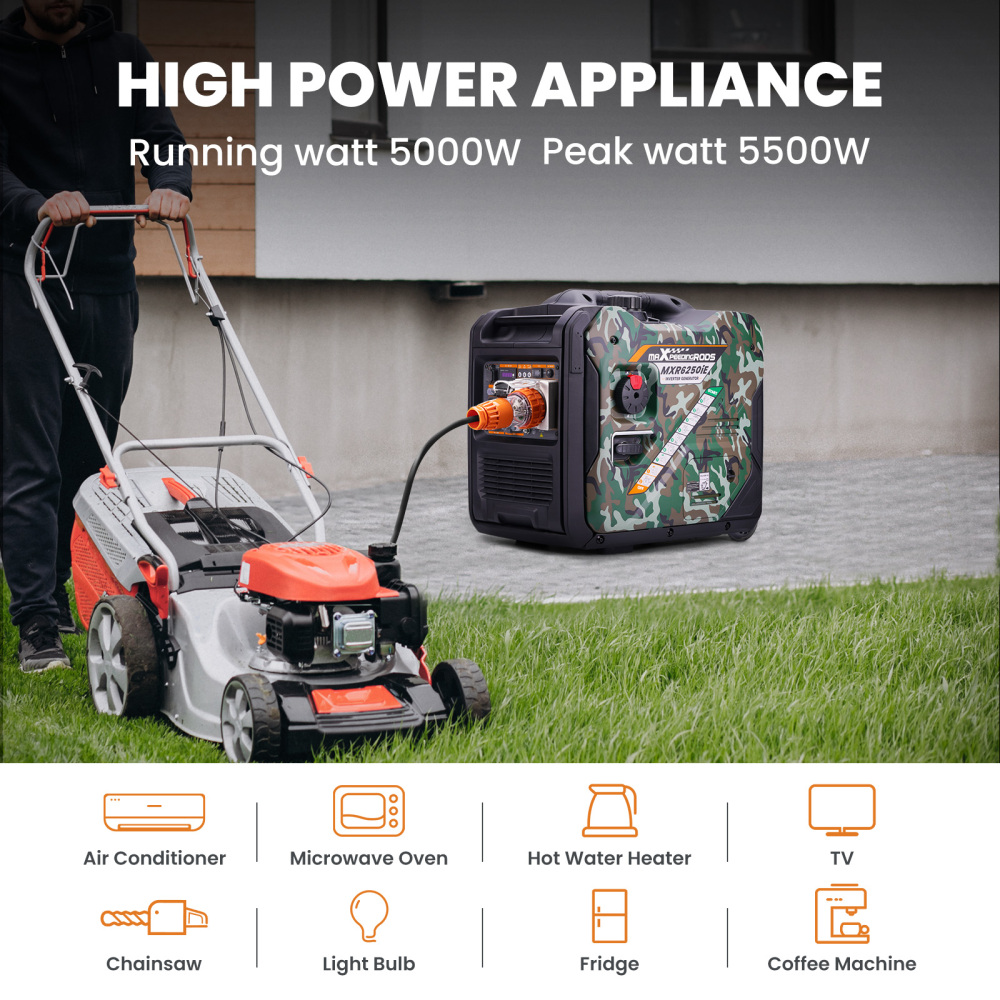 Inverter Generator 5.5KW Max 5.0KW Pure Sine Generators Portable Electric Start