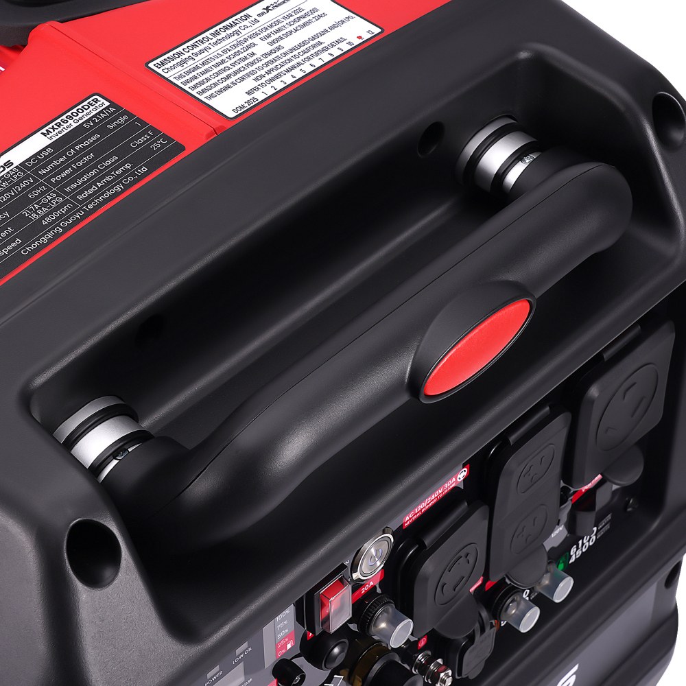 6900W Dual Fuel Quiet Gas/LPG Inverter Generator 120V/240V for Home Backup