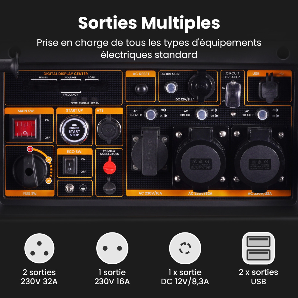 Groupe électrogène inverter à Lessence Generateur Electrique 8kw Pour Camping