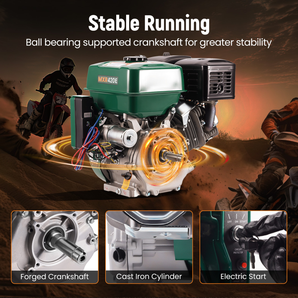 15HP 420cc Horizontal Engine Motor Gasoline 4 Stroke Electric Start For Go-Kart