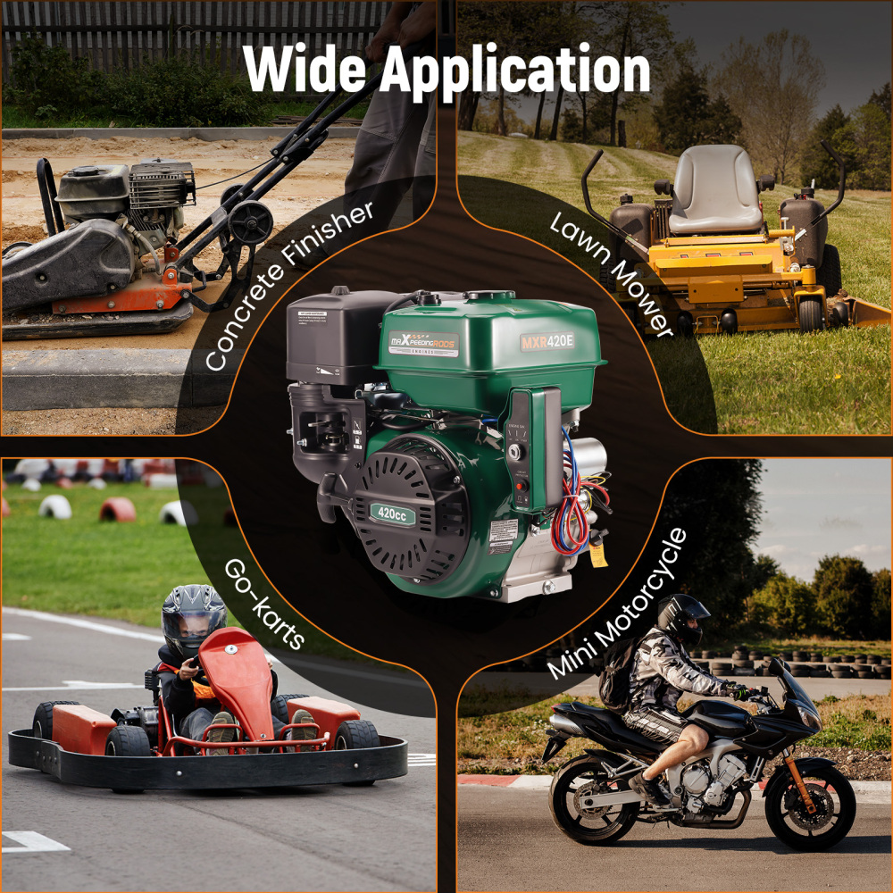 15HP 420cc Horizontal Engine Motor Gasoline 4 Stroke Electric Start For Go-Kart