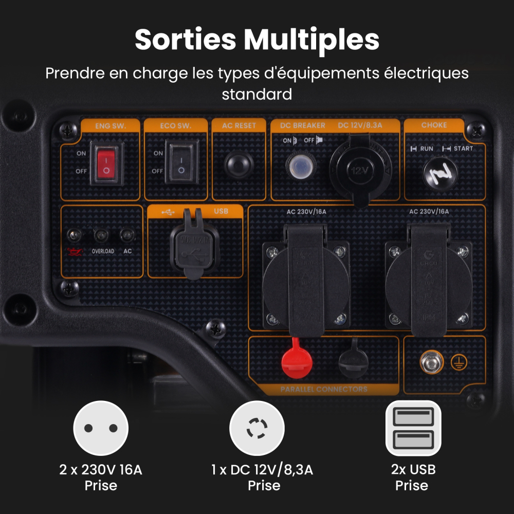 3,2KW Générateur Inverter Groupe électrogène à essence for Chantier camping