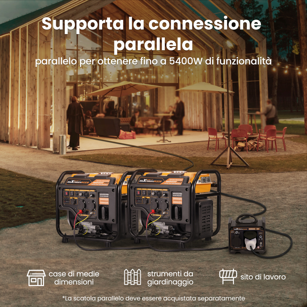 3KW Generatore Di Corrente Silenziato Portatile Viaggio In Camper 4 tempi 23.5kg