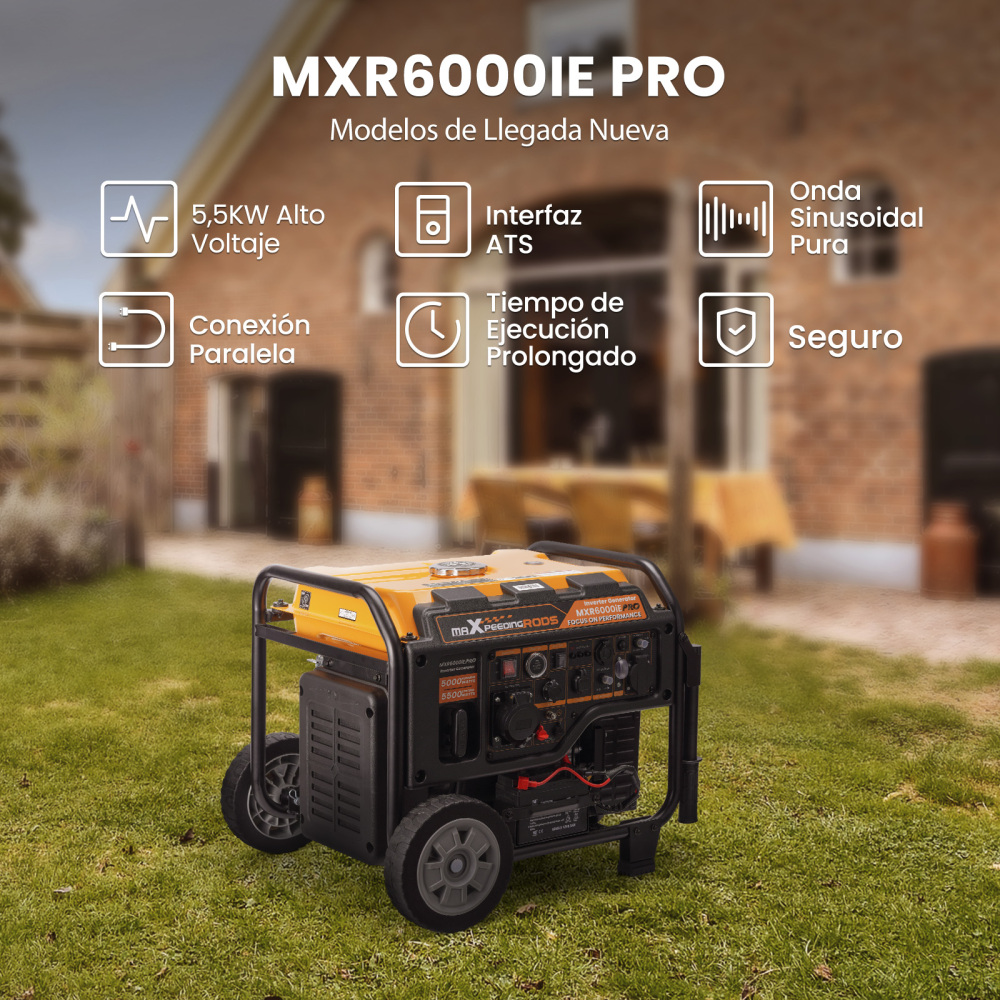Generador de corriente inversorcon ruedas  5.5KW Móvil inversor Generador