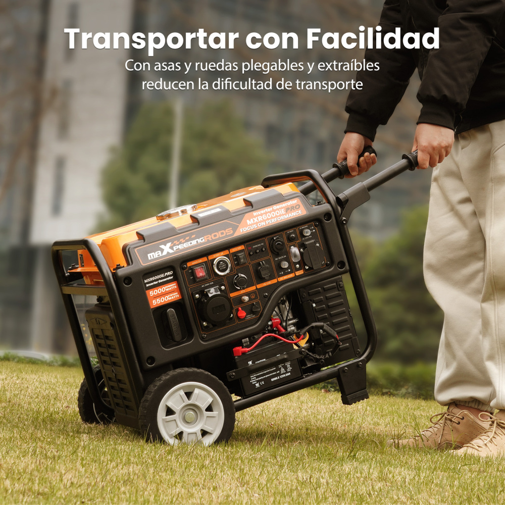 Generador de corriente inversorcon ruedas  5.5KW Móvil inversor Generador