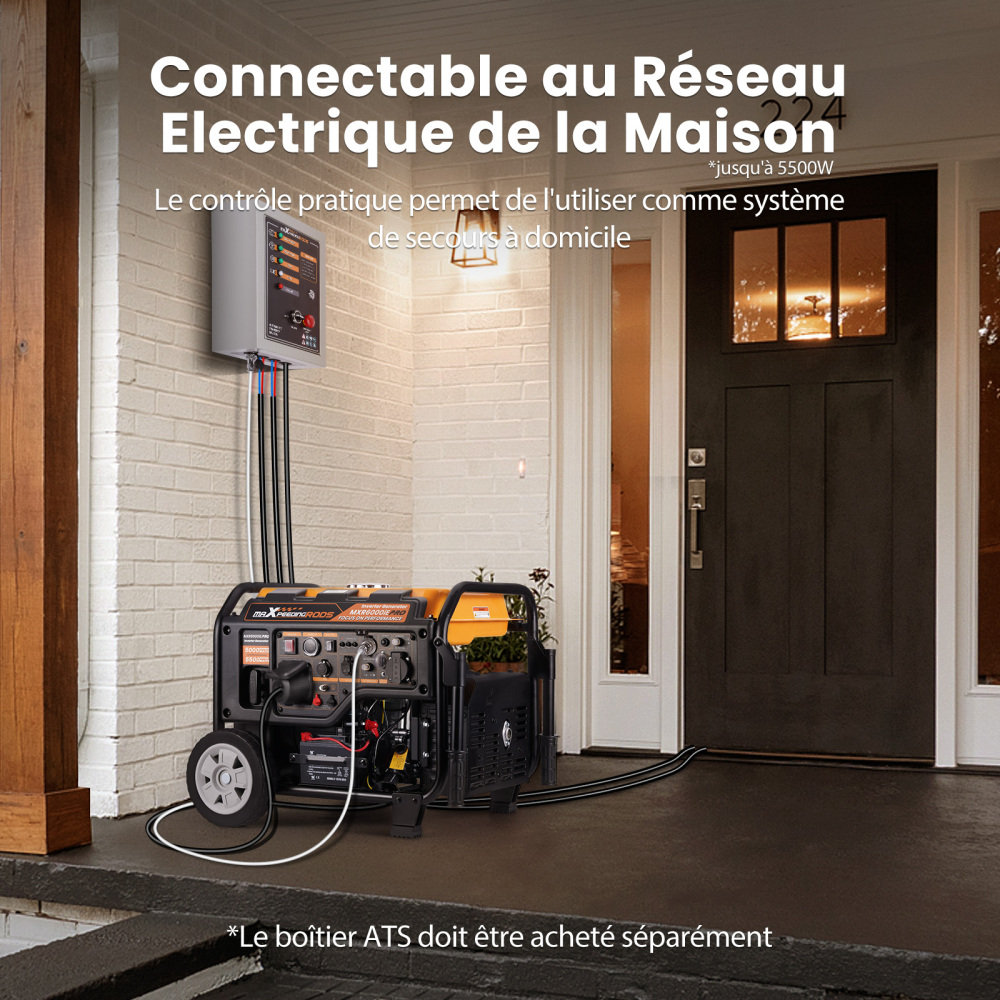 Générateur Inverter 5.5KW Démarrage à essence Groupes électrogènes for camping