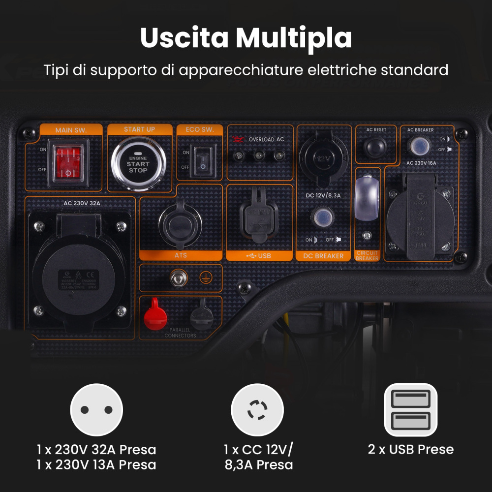 Generatore Di Corrente 5KW Carrellato 312cc 4 tempi for Viaggio in camper