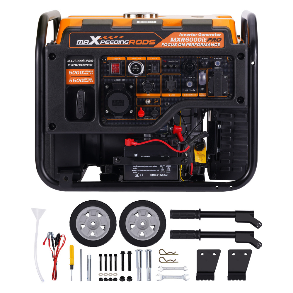 Générateur électrique Inverter 5.5KW 230V à essence avec Boîtes ATS for camping