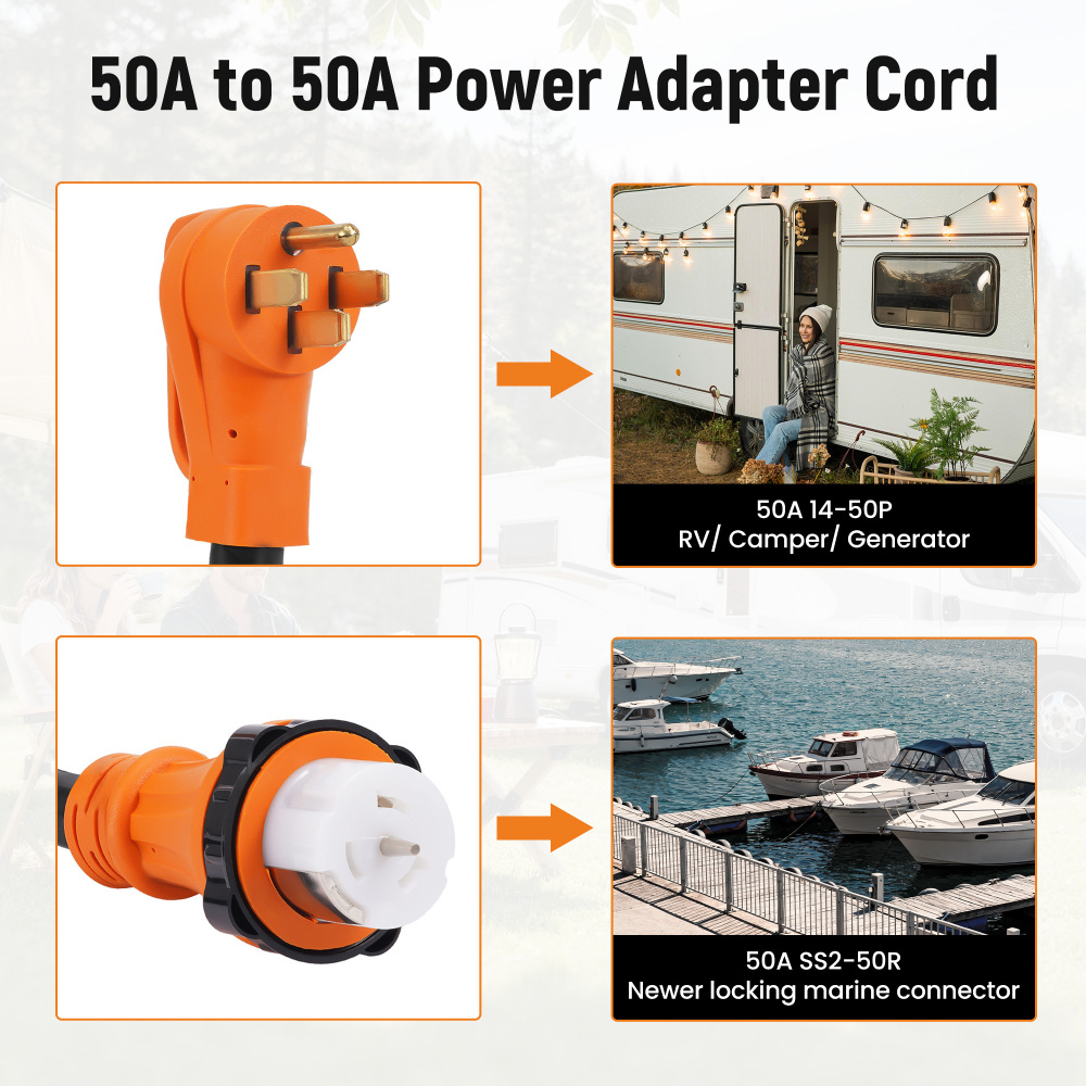 14-50P to SS2-50R 125/250V Power Adapter Cord 50A to 50A for MXR6000GT