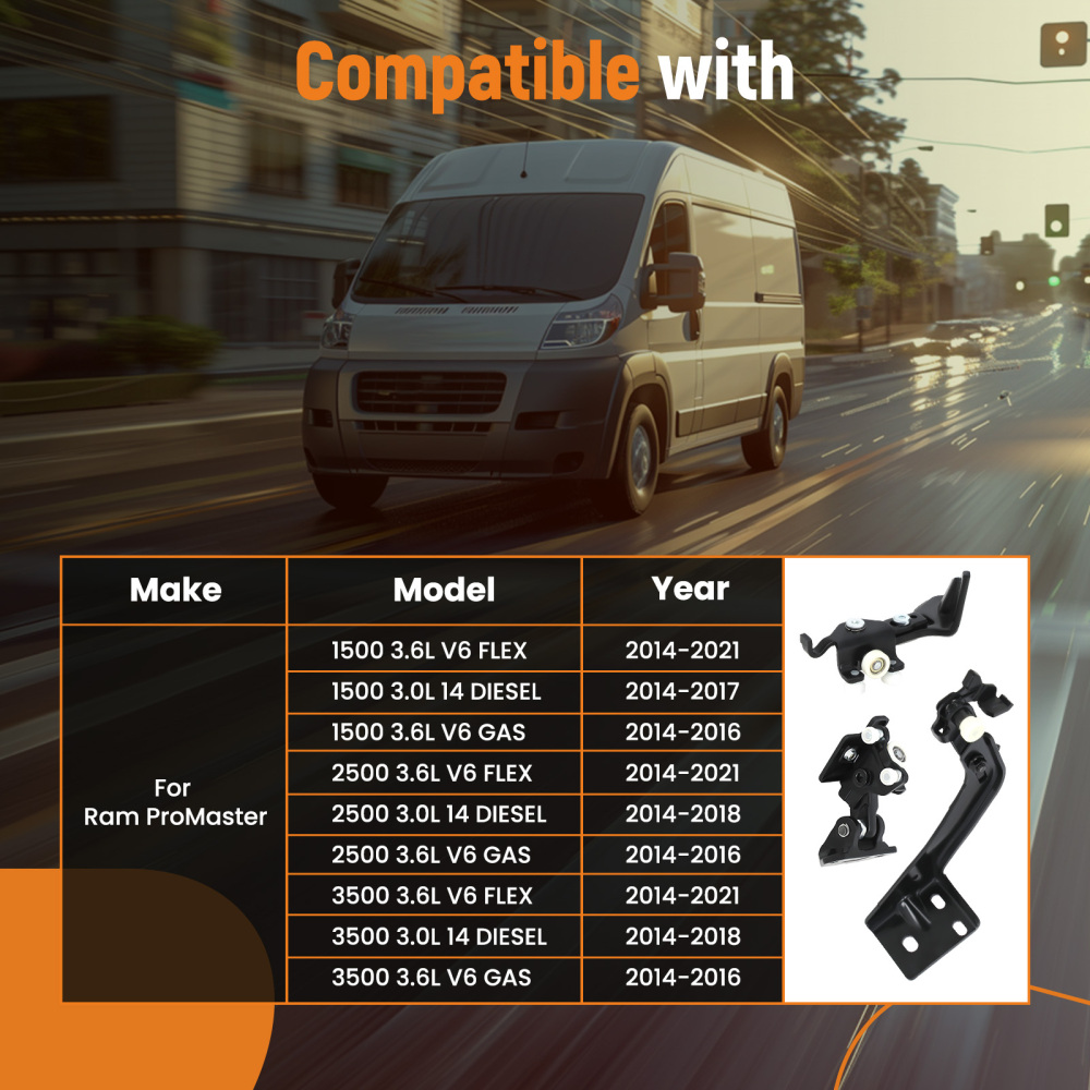 Right Passenger Sliding Door Roller Kit compatible for RAM ProMaster 3500 2014-2021