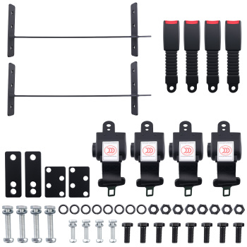 4 Passenger compatible for Golf Cart Belt Bracket Set compatible for EZGO Yamaha Club Car 42 Black