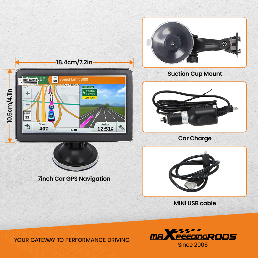 7 Truck GPS Navigation 8GB Multimedia Player 2D/3D Free Maps Direct install