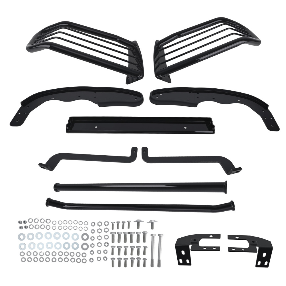 Front Bumper Grille Guard Bull Bar Push compatible for Toyota Tacoma 2005-2015 black