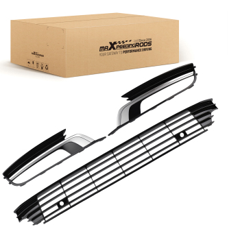 Black Front Grille Cover compatible for VW CC 2.0L 3.6L 2013-2017 3C8853677G 3pc Set