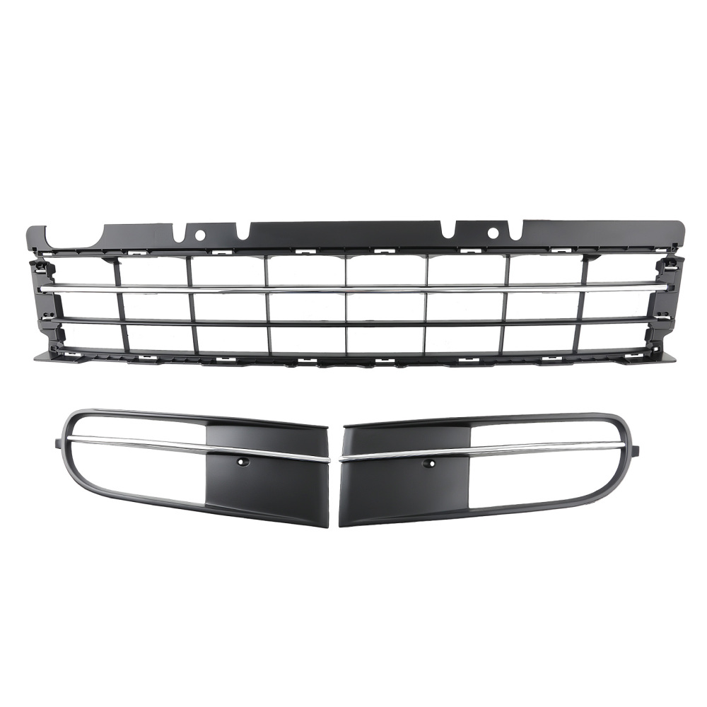3x Front Bumper Lower Trim GrillFog Light Lamp Grille compatible for VW Beetle 2012-2016