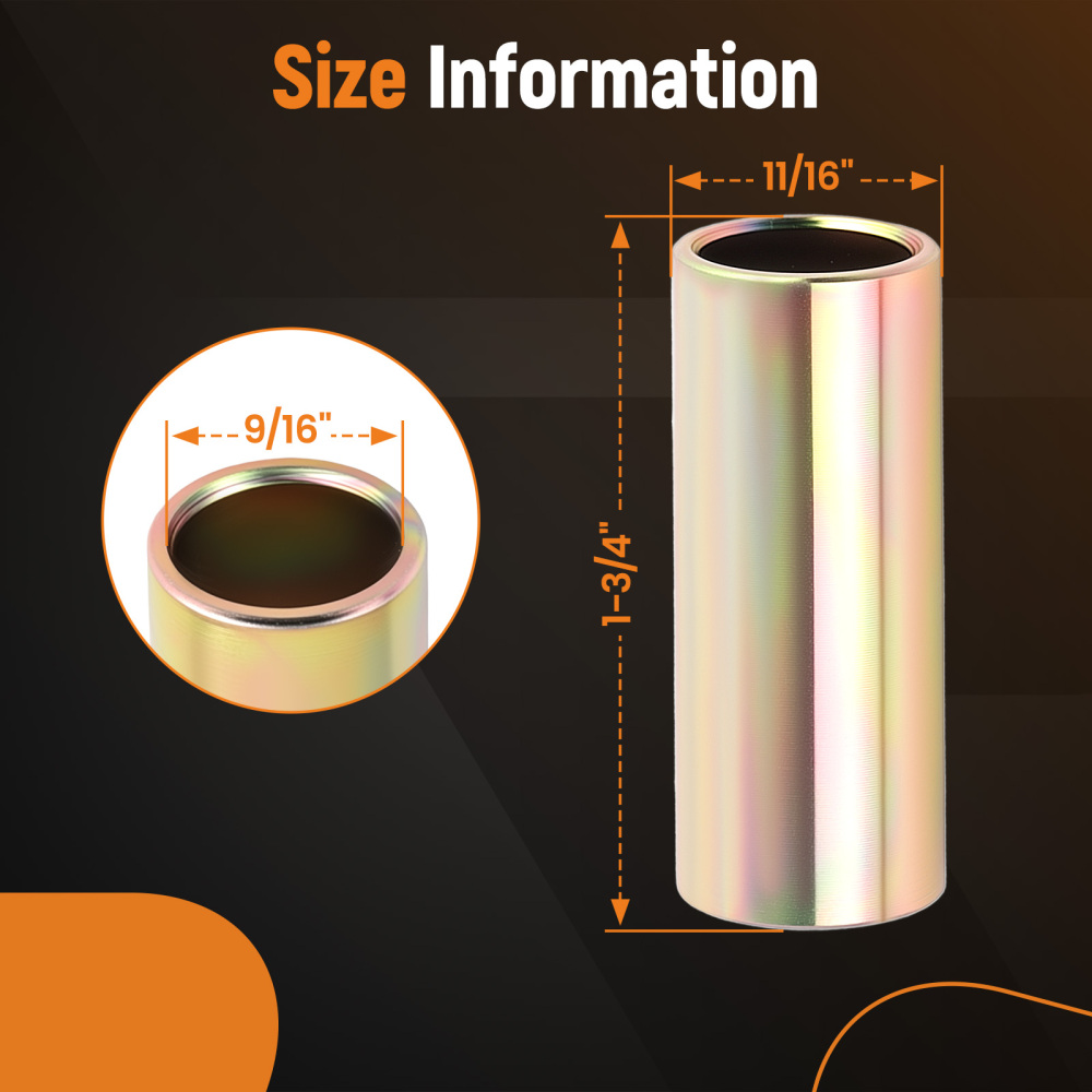 16PC Steel Trailer Bushings 9/16 ID 11/16 OD 1-3/4 Length for K7129100