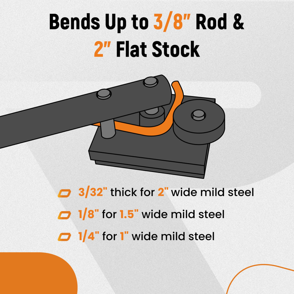 3/8 diameter mild steel rod Bender Forming Tool for 3/4,1,1-1/4,1-1/2 diameter