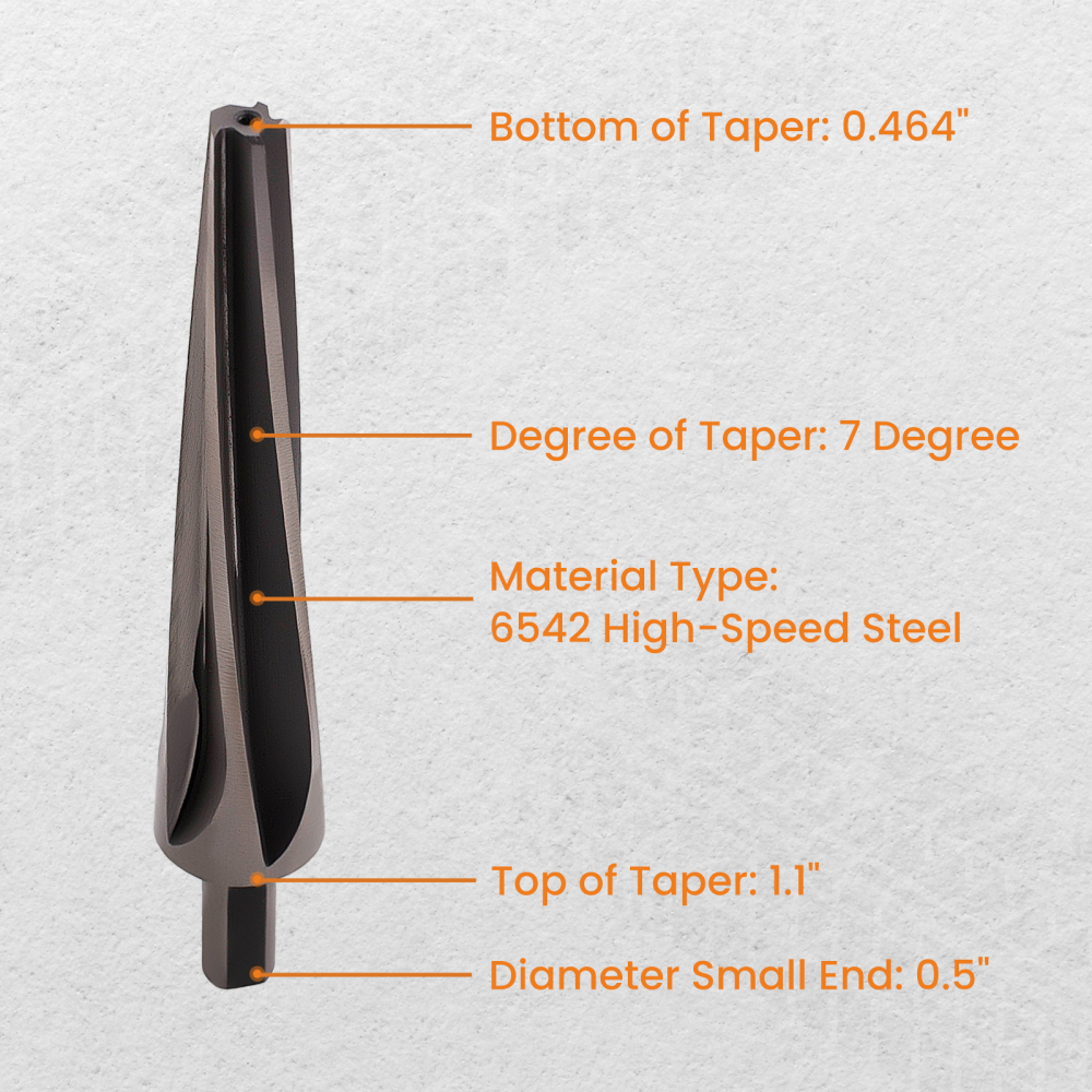 Tapered Ball Joint  Tie Rod End Reamer Fit for 7 Degree, 1-1/2 Per Foot