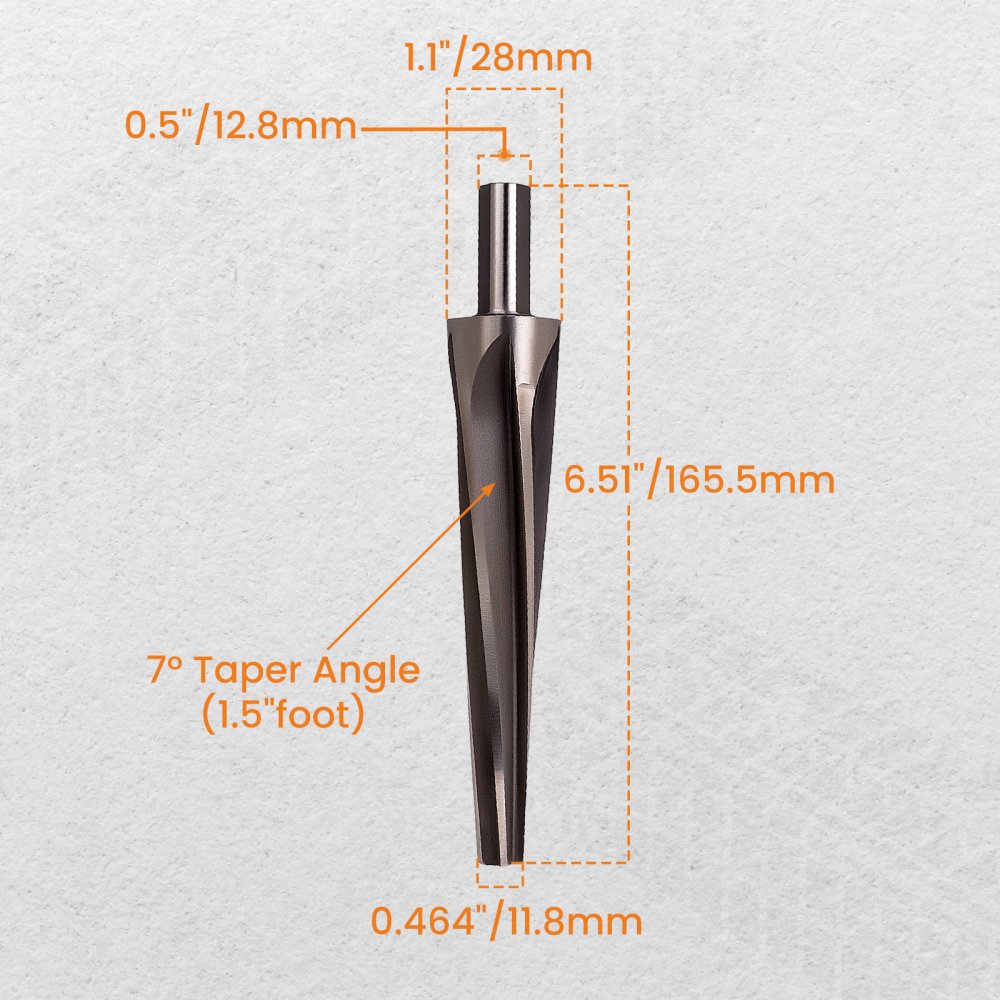 Tapered Ball Joint  Tie Rod End Reamer Fit for 7 Degree, 1-1/2 Per Foot