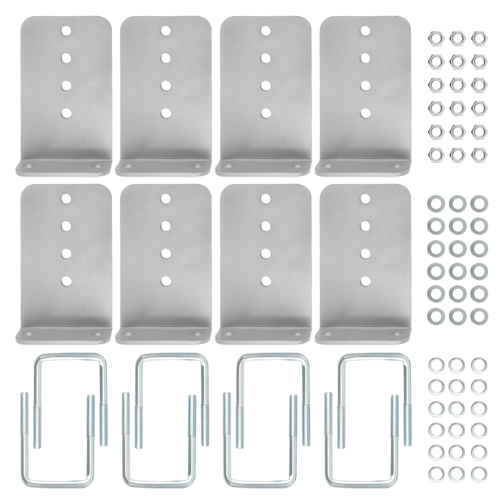 8PCS Galvanized L-Type Boat Trailer Bunk Bracket Kit Fit For 3 x 3 Crossmember