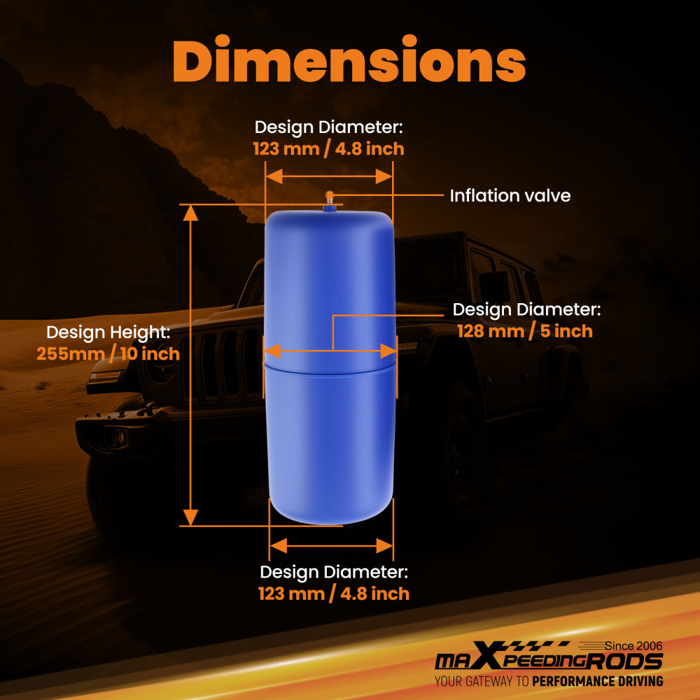 Rear Air Suspension Helper Spring Kit 2300 LBS compatible for Jeep Gladiator 4WD 2020-2025