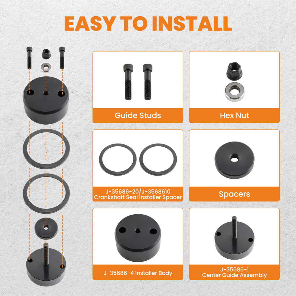 Front Rear Crank Seal Installer compatible for Detroit Diesel Series 60 12.7L 14L J-35686-B
