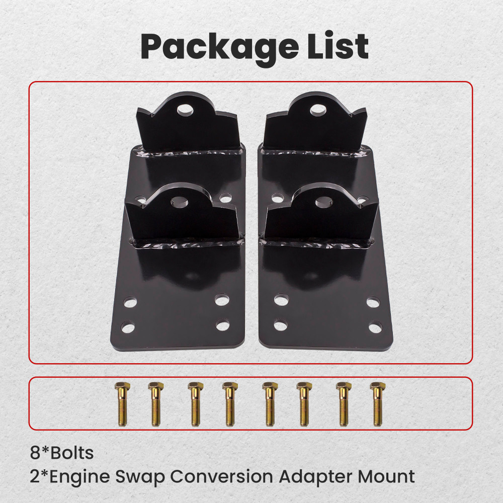 For C10 Truck LS for LSX Engine Swap Bracket Mount Pair with Bolts