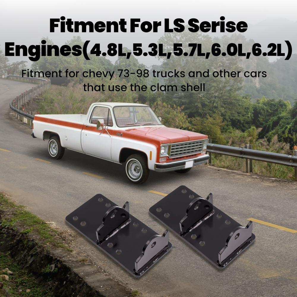 For C10 Truck LS for LSX Engine Swap Bracket Mount Pair with Bolts