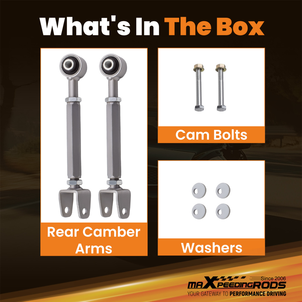 Pair Alignment Rear Camber Arm and Toe Kit Compatible for Nissan 370Z compatible for Infiniti G37 M35 45 G35 suspension arms