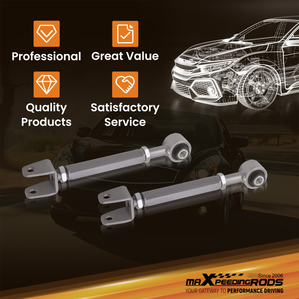 Pair Alignment Rear Camber Arm and Toe Kit Compatible for Nissan 370Z compatible for Infiniti G37 M35 45 G35 suspension arms