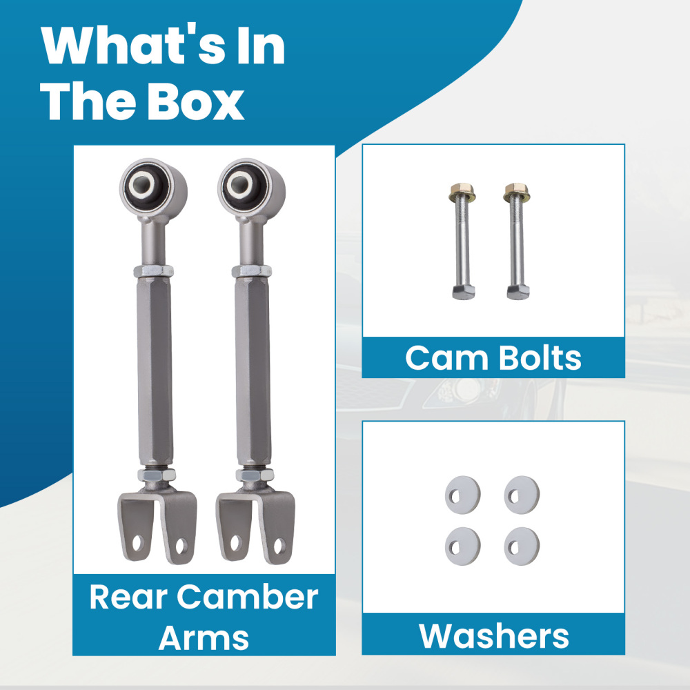 Pair Alignment Rear Camber Arm and Toe Kit Compatible for Nissan 370Z compatible for Infiniti G37 M35 45 G35 suspension arms
