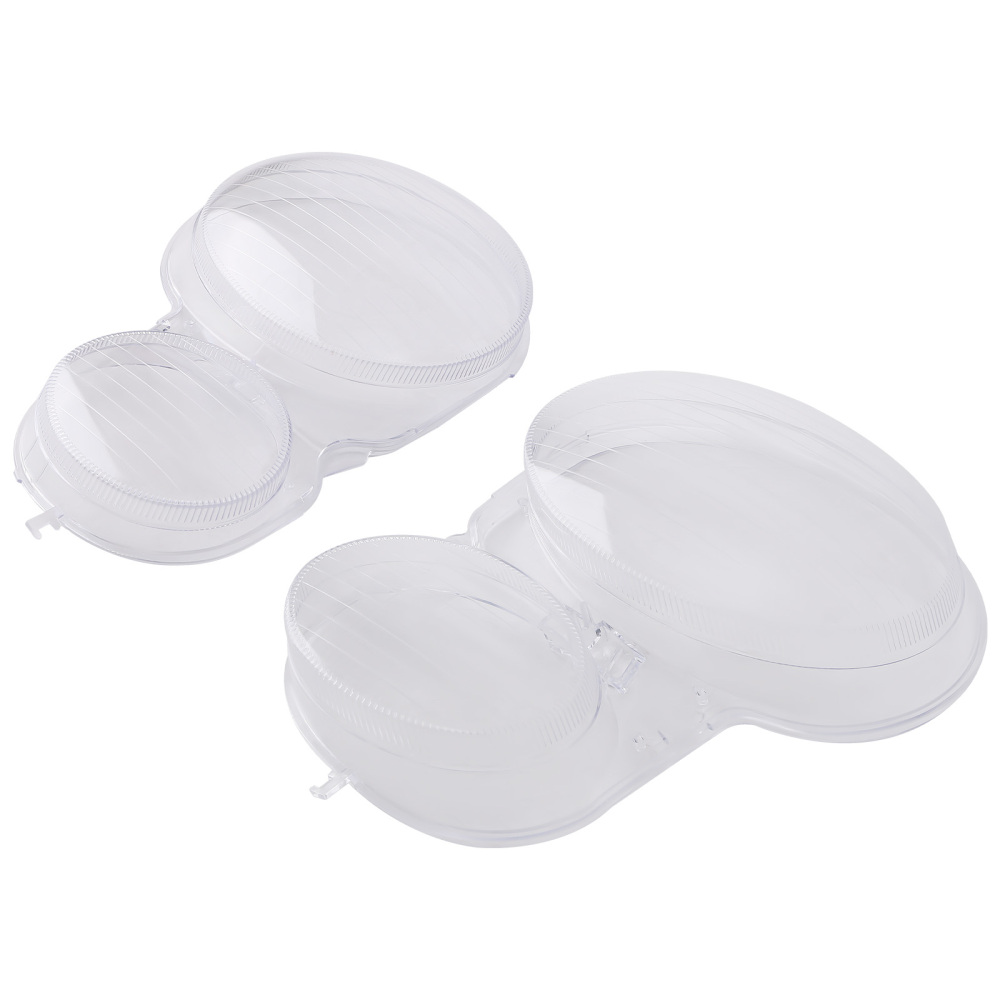 Left+Right Headlight Lens Plastic Cover Shell compatible for Mercedes-Benz W210 1996-2002