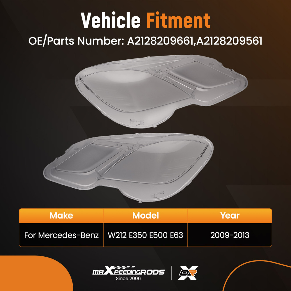 Une paire de caches de phares compatible pour Mercedes-Benz W212 E-Klasse 2009-2013 Avant