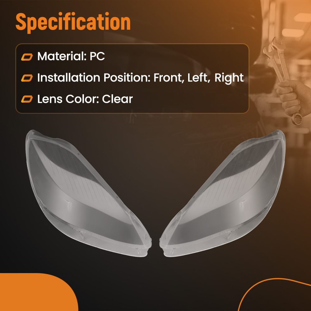 1 Pair Headlight Headlamp Lens Cover compatible for Buick Enclave 2008-2012 Left Right