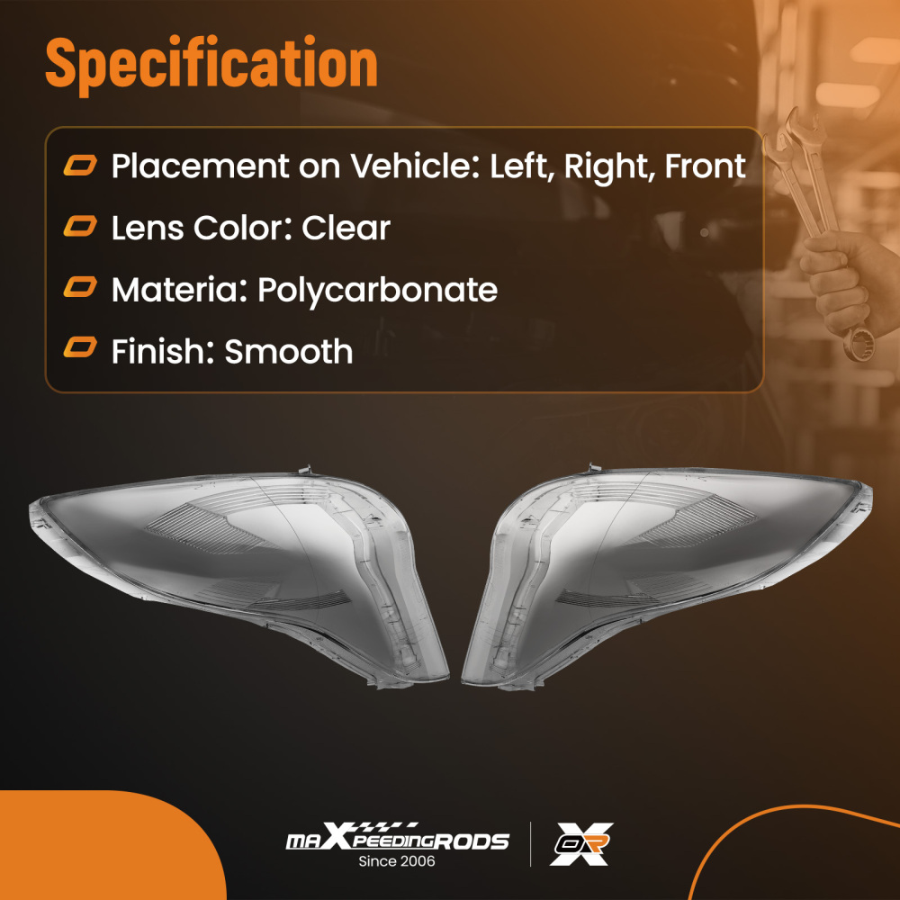 A Pair Headlight Lens Cover compatible for Infiniti EX25 EX35 2008-2012Polycarbonate