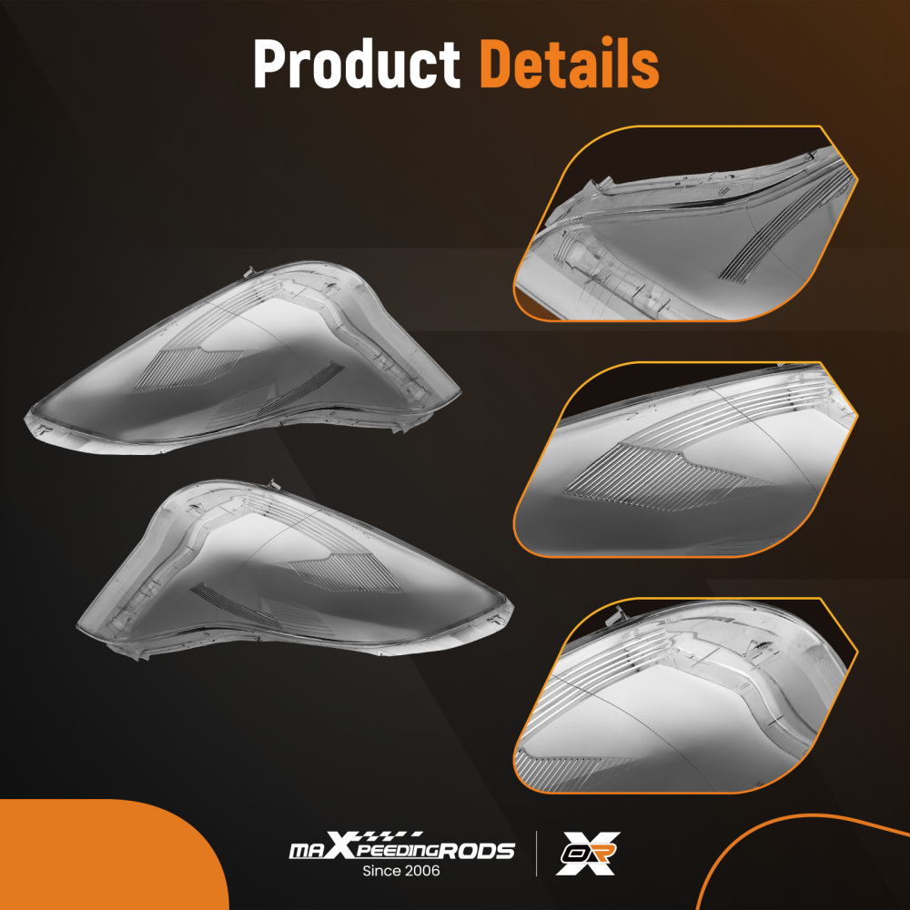 A Pair Headlight Lens Cover compatible for Infiniti EX25 EX35 2008-2012Polycarbonate