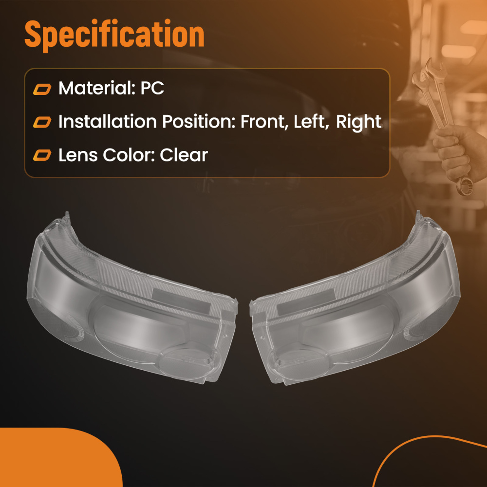 1 Pair Headlight Headlamp Lens Cover compatible for Land Rover Range Rover Sport 06-2009