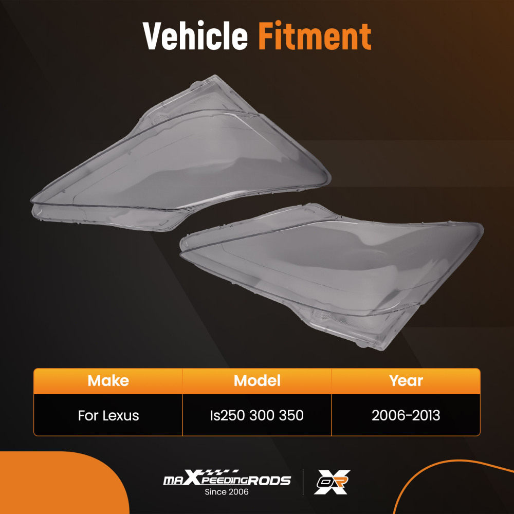 Clear Front Headlamp Headlight Lens Cover compatible for Lexus IS250 IS300 IS350 2006-2013