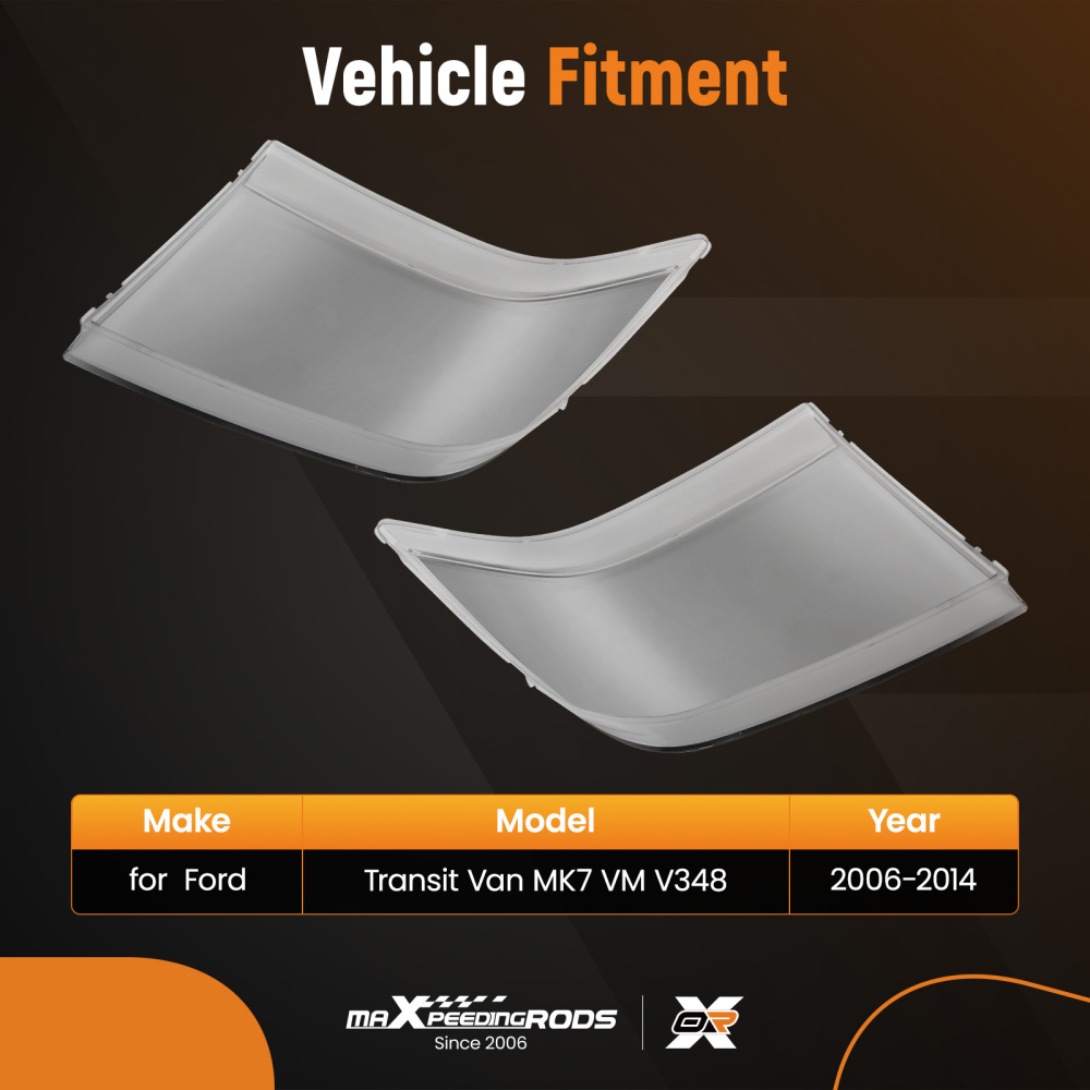 Clear PC Front Left Headlight Cover compatible for Ford Transit MK7 Van 2006-14 Direct Fit