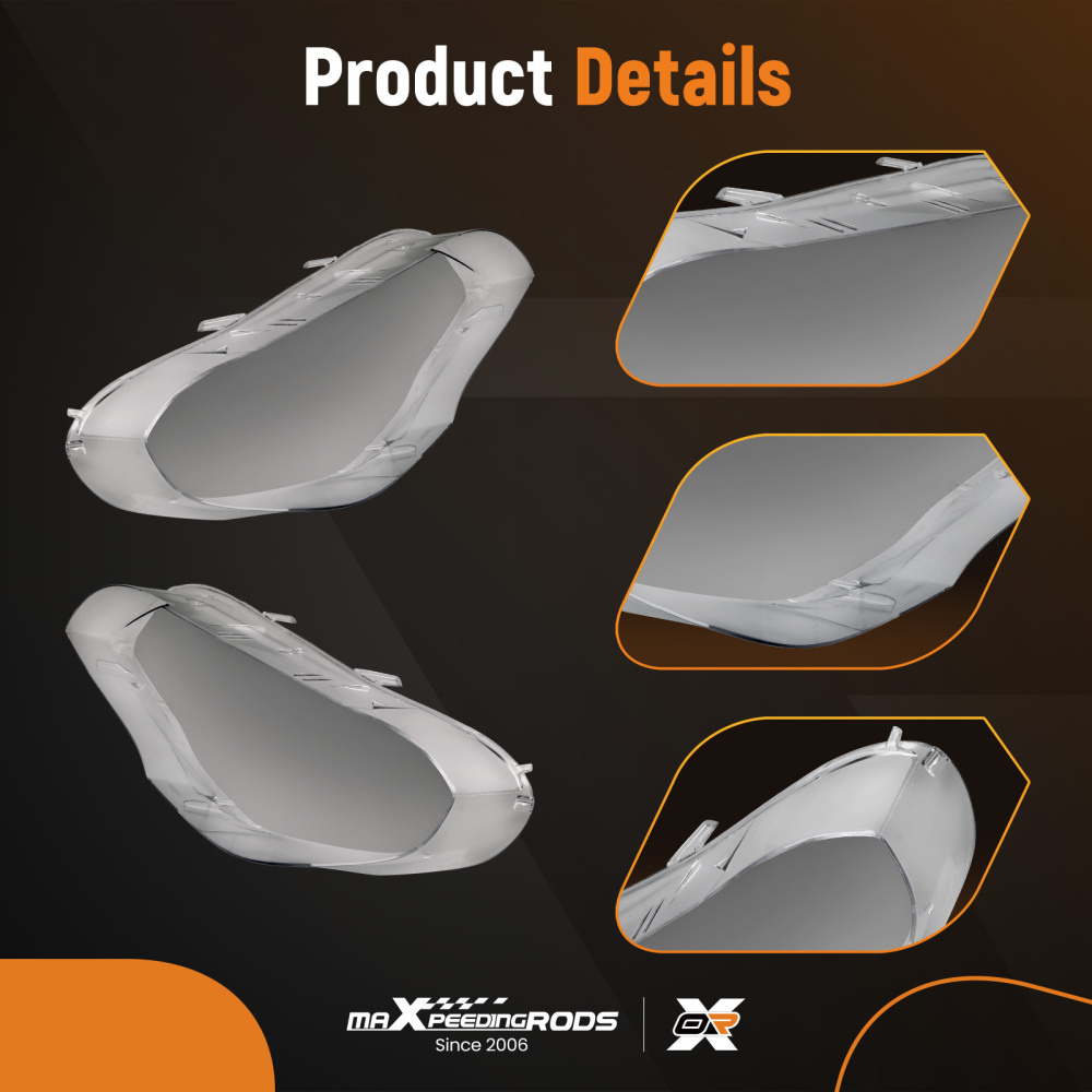 Policarbonato Una coppia di coperture for fari compatibile per BMW X5 E70 2007-2013Liscia