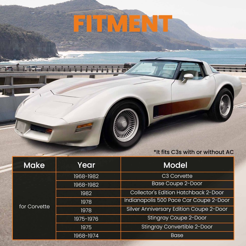 Electric Headlight Motor Conversion Kit Compatible for Corvette Base Coupe 2-Door 1968-1982